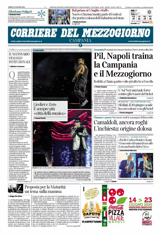 Prima-pagina-corriere del mezzogiorno-del-2024-06-22